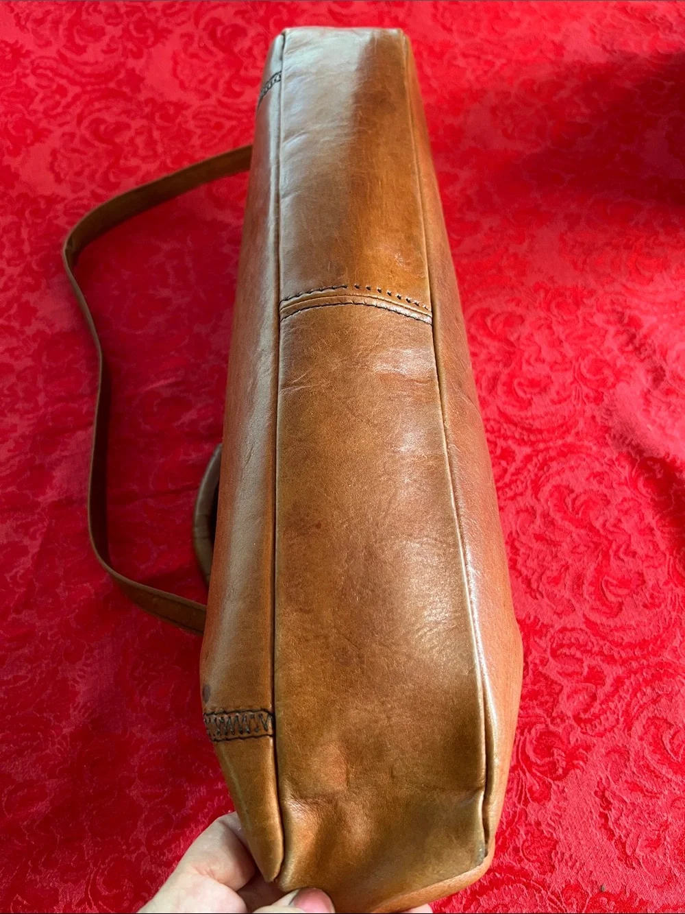 Tenderly Firenze Brown Leather Shoulder Bag Handbag Satchel Vintage Style